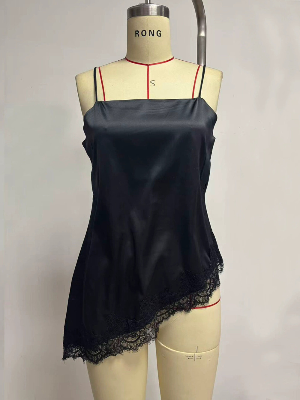 Zara Lace Patchwork Asymmetrical Hem Short Dress